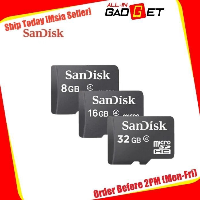 Original SanDisk 8GB/16GB/32GB MicroSD Card Class 4 MicroSDHC Memory