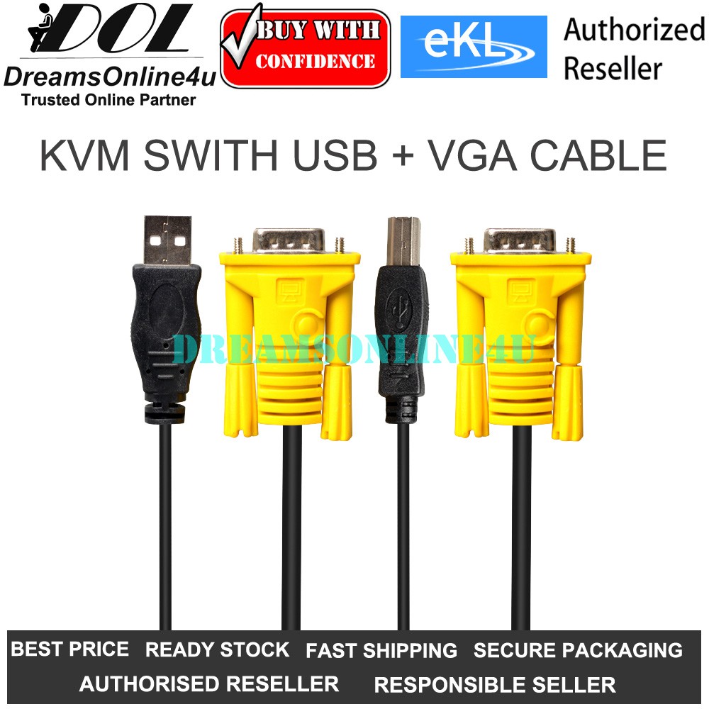 eKL KVM Switch Cable USB VGA Printer Cable Shopee Malaysia