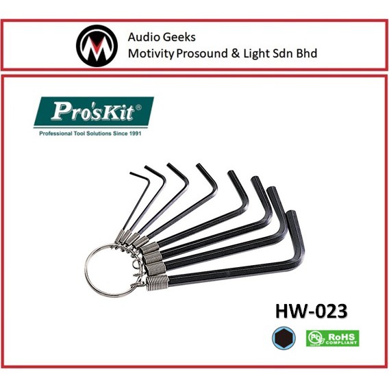 Pro'sKit HW-023 8pcs Ring Type Hex Key Set (Metric) | Shopee Malaysia