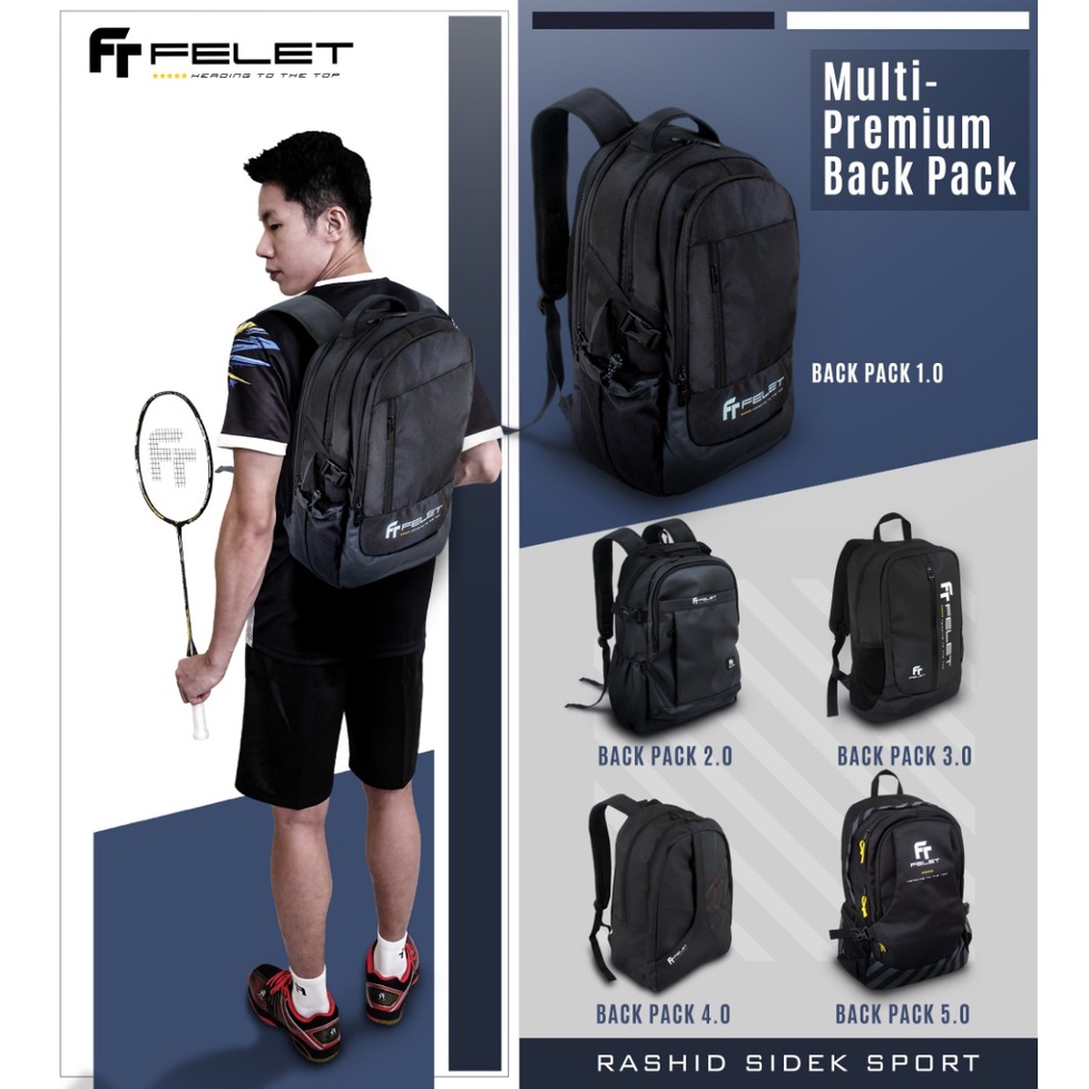 Felet Badminton Backpack MultiFunction Backpack Badminton Bag Shopee