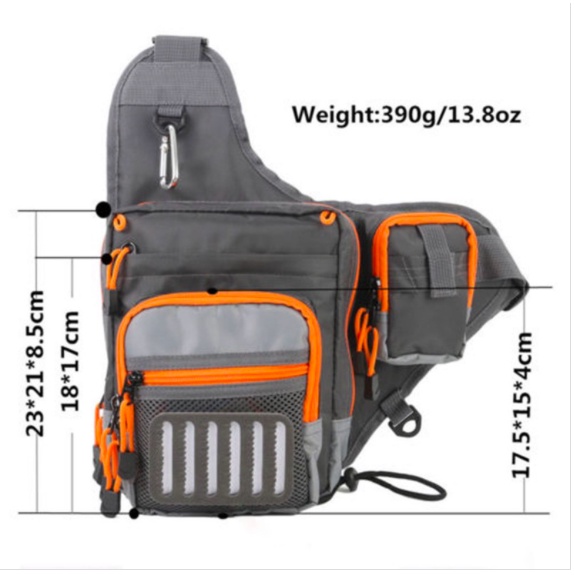 Waterproof Multi Function Fishing Bag Waist or Shoulder Sling Bag with Fly  Patch olive or charcoal