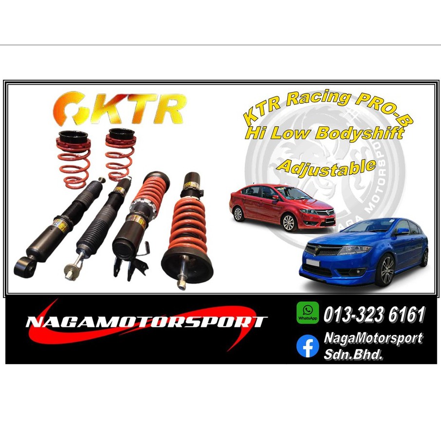 ADJUSTABLE PROTON PREVE / SUPRIMA S - KTR RACING PRO-B HI LO BODYSHIFT ...