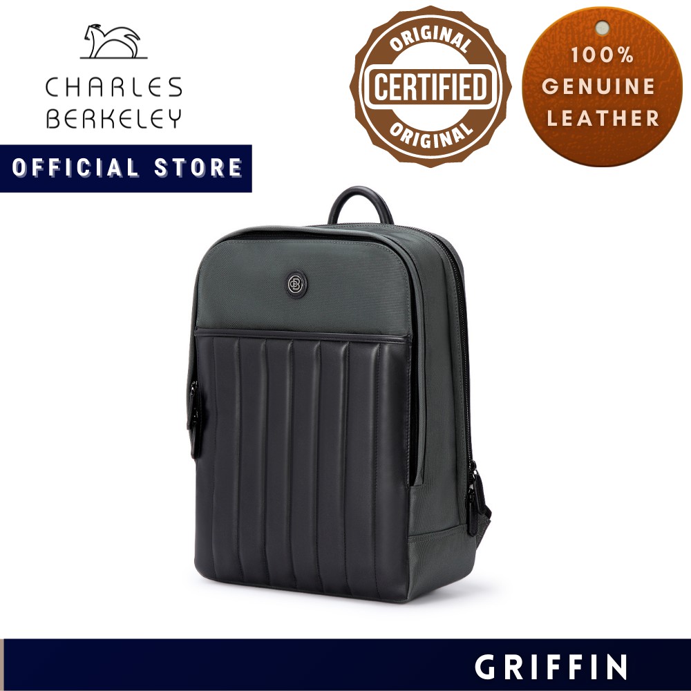 Charles Berkeley GRIFFIN Nylon Backpack Genuine Leather Men's