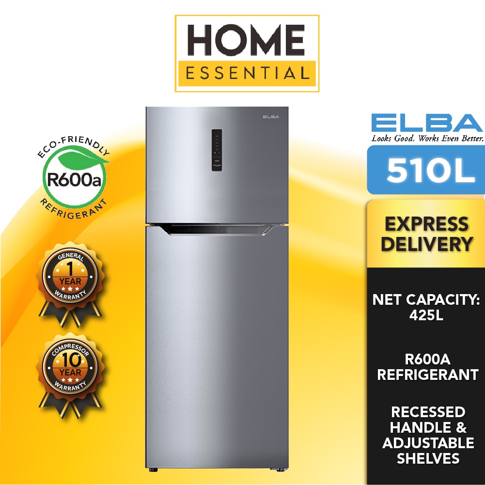 Elba Italy 510L 2Door Refrigerator Ultimo ERG5143D(SV) Fridge