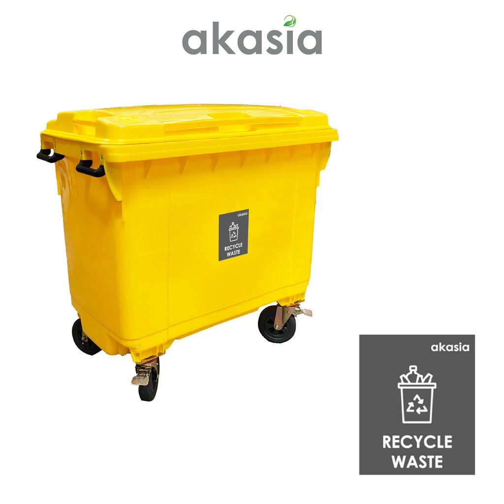 4 Wheel Medical Waste Bins / Yellow Waste Bins / Biohazard Waste Bins