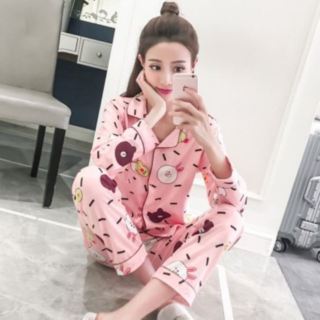 Pink line friends pajamas RS1610 Shopee Malaysia