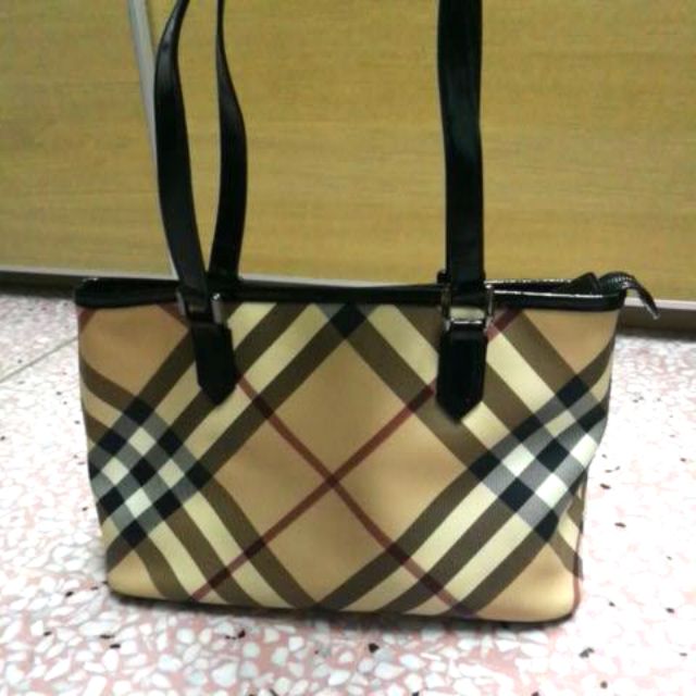 Authentic Burberry 90s Vintage Nova Check Handbag