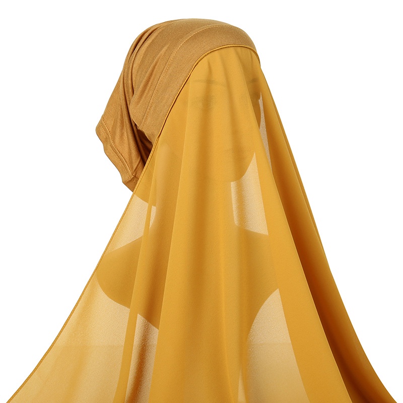 instant chiffon hijab with cap
