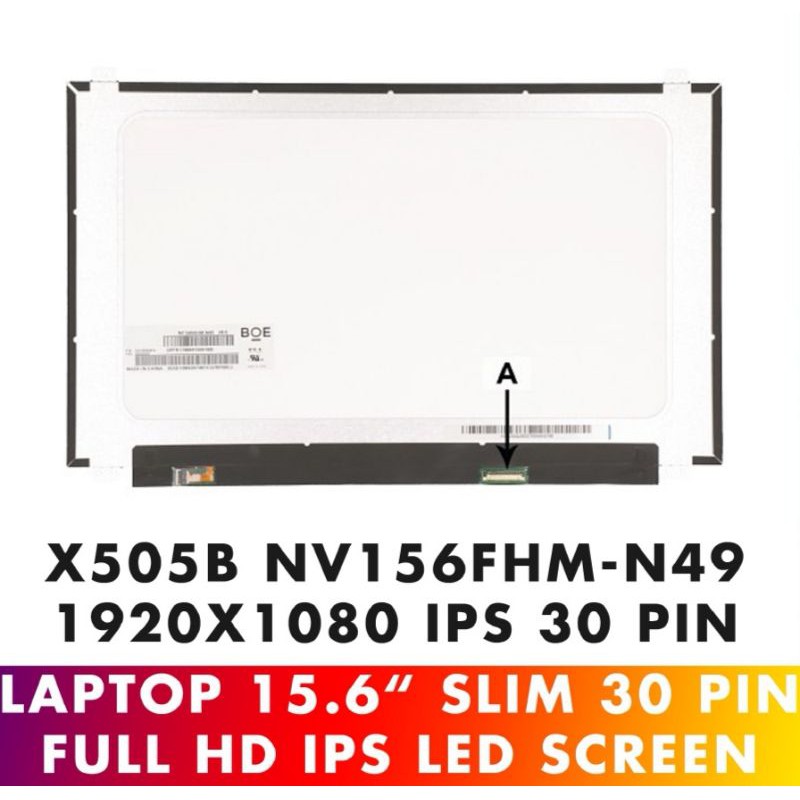 Dalle écran LCD LED 15.6" NV156FHM-N49 V8.2 - 1920x1080, 30 Broches, Neuve (marque Visiodirect)