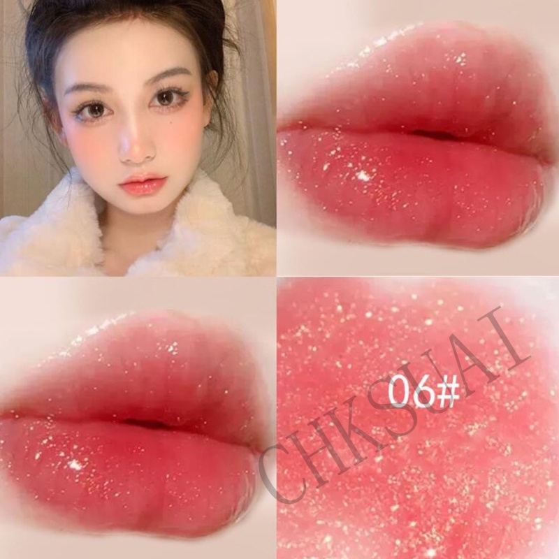 Transparent lip gloss, cute waterproof lip gloss makeup, glitter lip ...