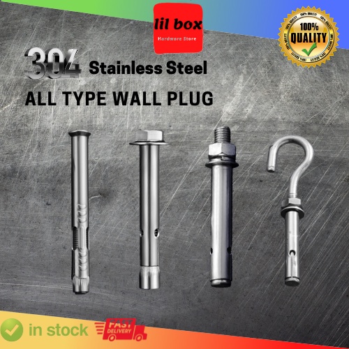 SUS304 Stainless Steel Wall Plug External Hex Expansion Bolt All Type