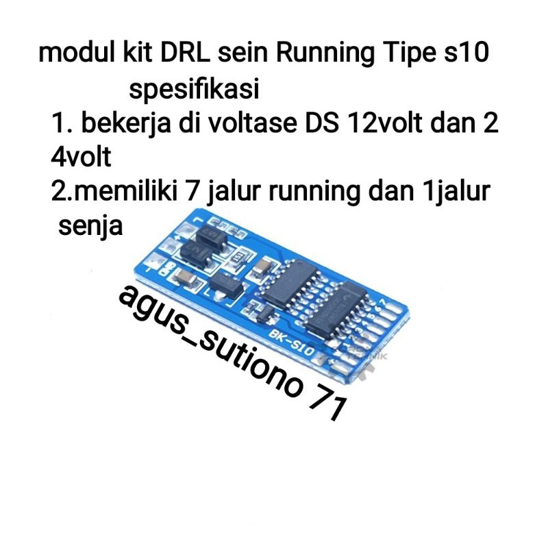 Drl LED Module Kit Module Type S10 Turn Signal Running Mode 7way Dc