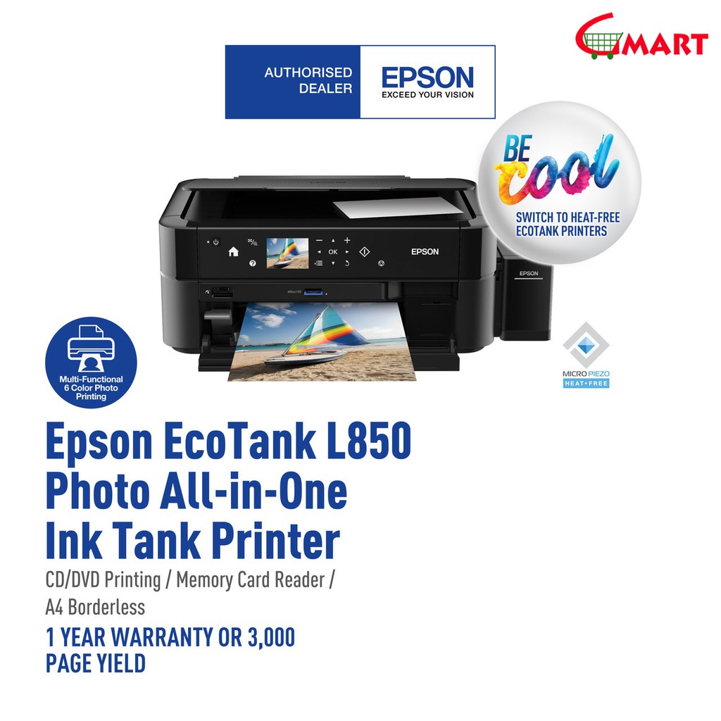Epson L850 3 in 1 Color Inkjet Printer (Print/Scan/Copy) | Shopee Malaysia