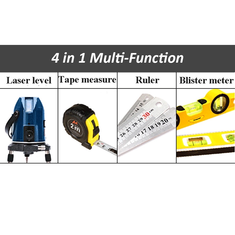 Multipurpose Laser Level Horizon Vertical Measure 8FT 4 in 1 High ...