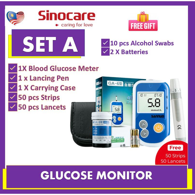 Cek Diabetes Kencing Manis / Blood Glucose Meter GA-6 Diabetes Monitor ...