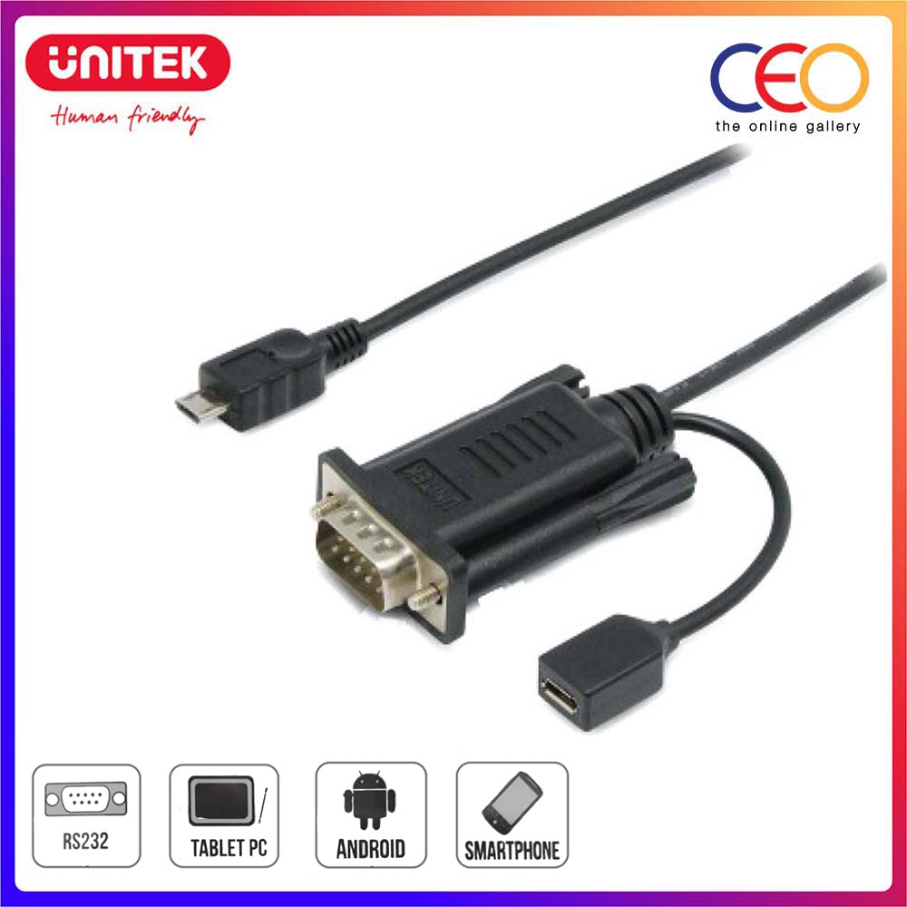 Unitek USB Converter Micro USB to Serial RS232 DB9 Adapter Cable For