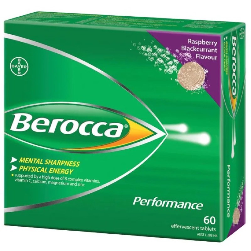Berocca Energy Vitamin Raspberry Blackcurrant Effervescent Tablets 60 ...