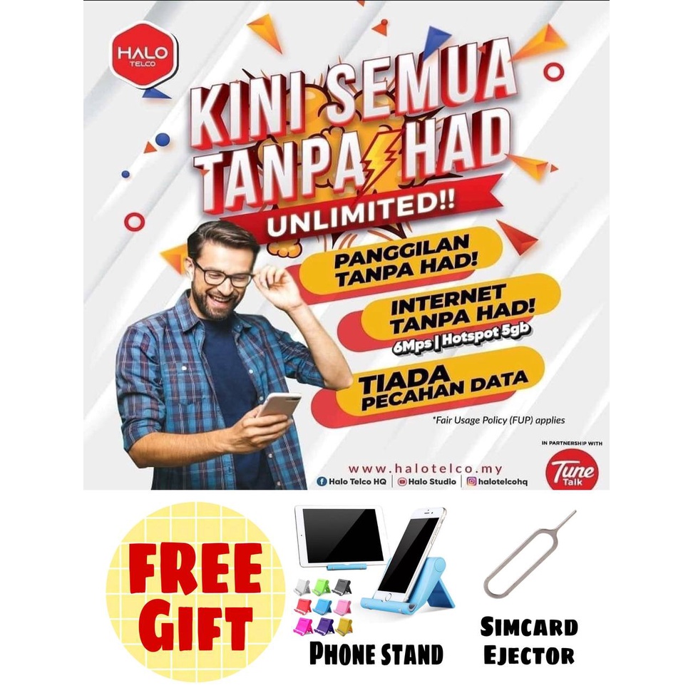 [NEW Plan Unlimited + FREE GIFT] Simkad Tunetalk Halo Telco Unlimited ...