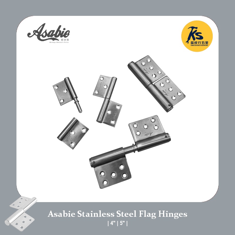 Asabie Stainless Steel Flag Hinges ( 4" 5" ) Shopee Malaysia
