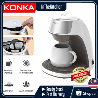 KONKA Coffee Maker Single Cup Household Coffee Machine Mini Portable  Coffeemaker With Free Ceramic Cup on sale mini portable Coffee Brewer  Machine brewed Automatic Drip Coffee Complete Set 1 cup Free 