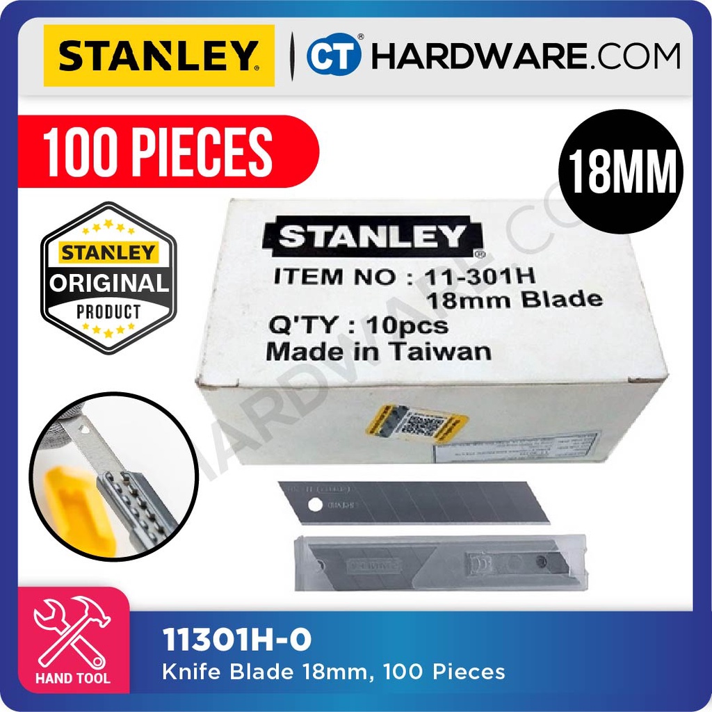 STANLEY 11301H0 QUICK POINT BLADES 18MM 10 DISPENSERS 100PCS (10 PCS X