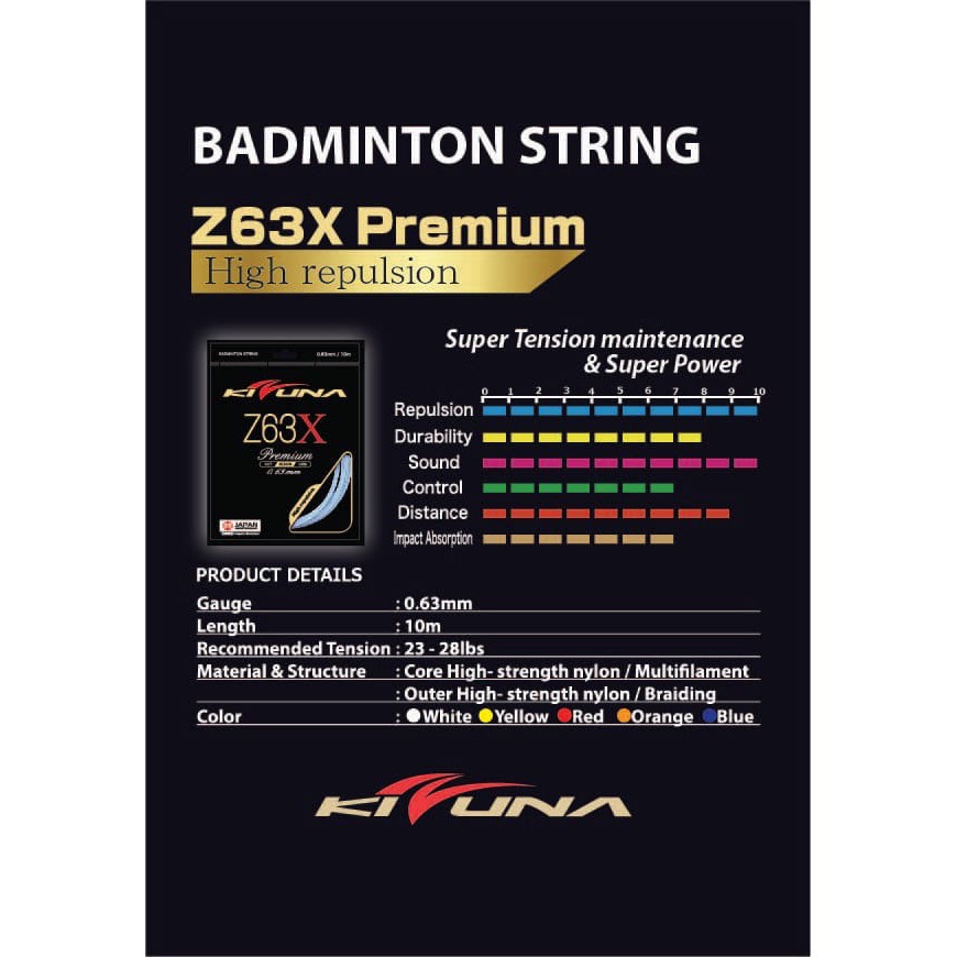 キズナ ロールガット Z63X 200m ホワイト KIZUNA] Z63X 200m