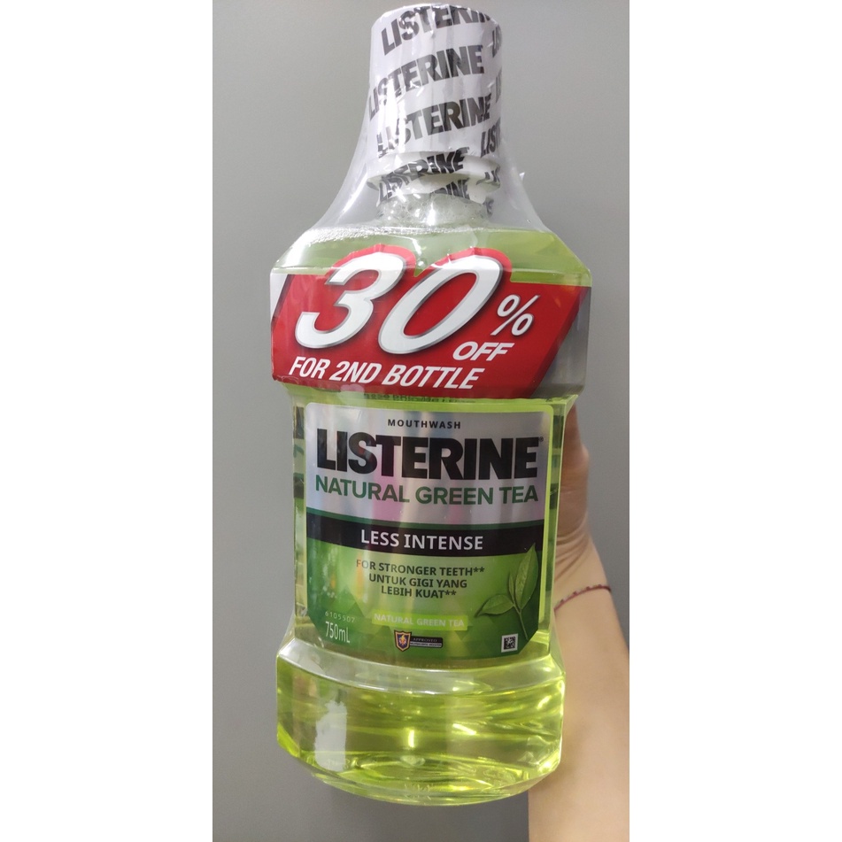 (CLEARANCE EXP6/2024) Listerine Green Tea Less Intense (750ml x 2botol