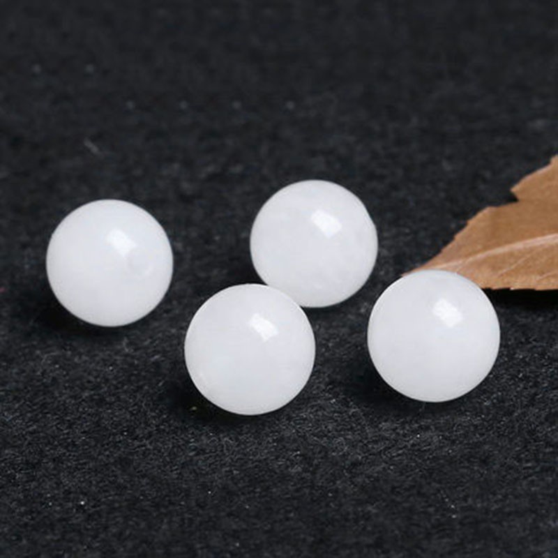 4A Natural White Chalcedony Quartz Crystal Single Bead DIY Jewelry ...