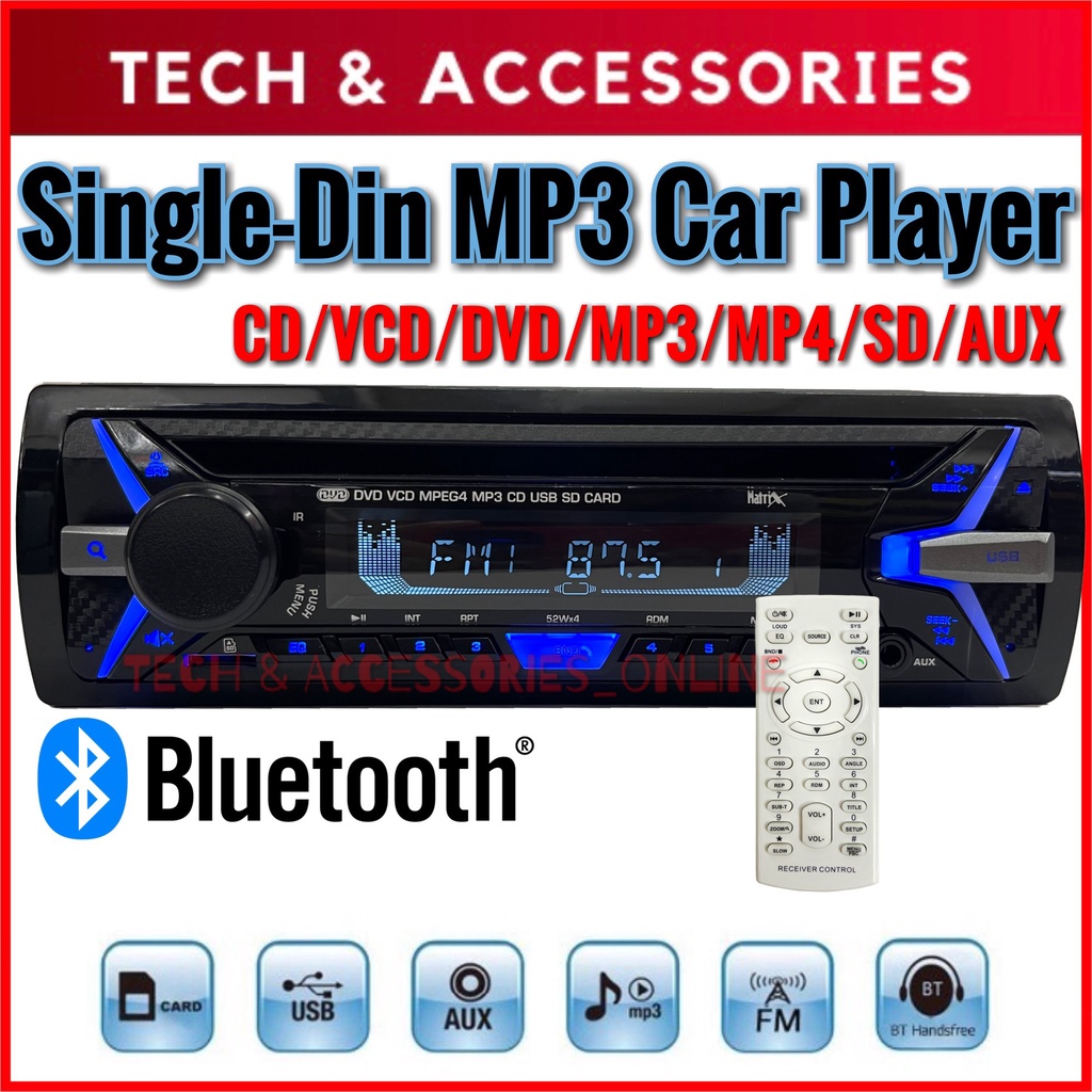 1 Din DVD CD Bluetooth Stereo Car Radio MP4 MP3 Car DVD CD Player USB/AUX/