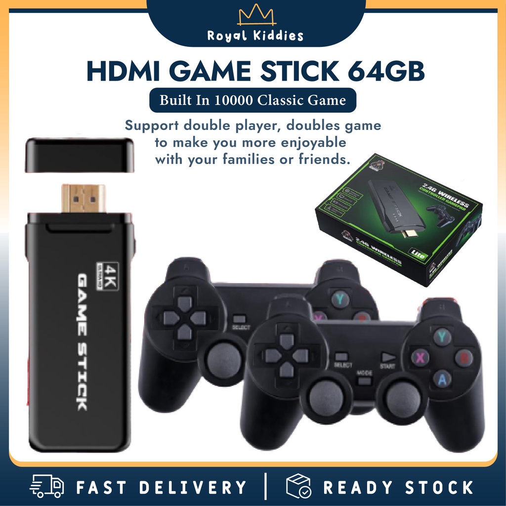 Portable 10k Game Stick 4K TV Video Game Console With 2.4G Wireless  Controller Support CPS PS1 Classic Games | Shopee Malaysia