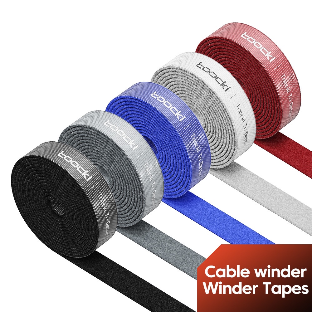 1M5M 10mm Velcro Cable Organizer Self Adhesive Attachment Tape USB Cable Winder Nylon Reusable