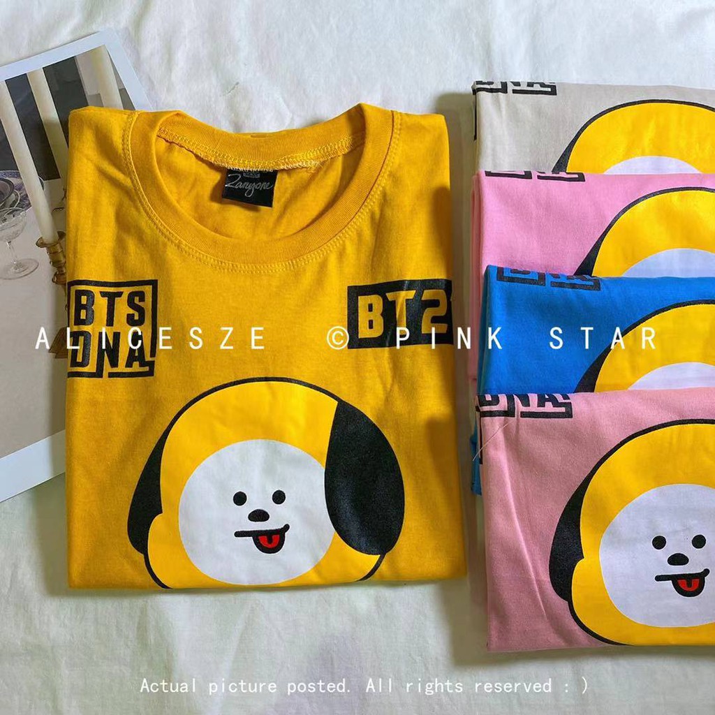 Kpop BT21 Tshirt Chimmy Cooky Tata Tshirt Unisex 7 Color | Shopee Malaysia