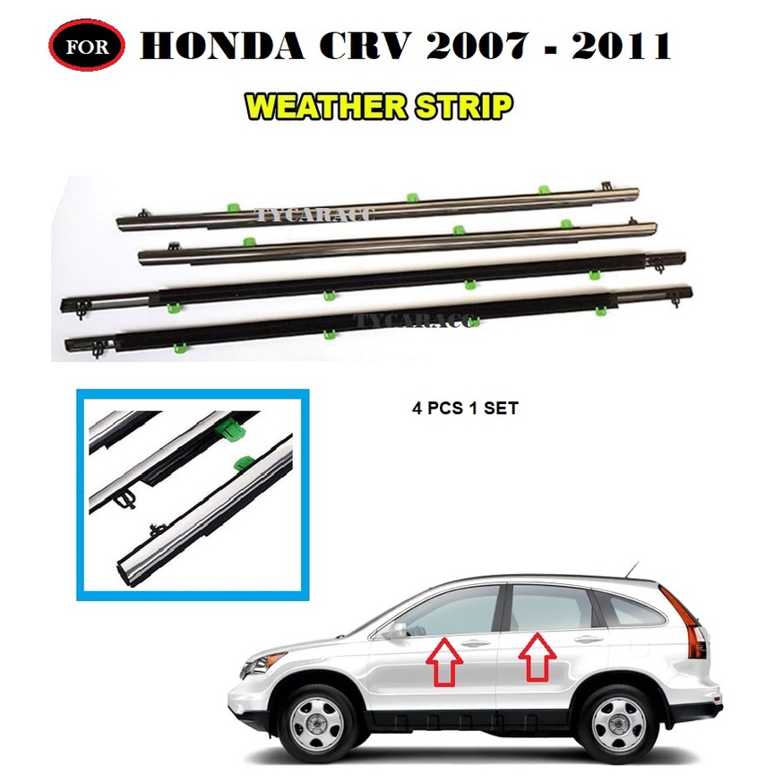 Chrome HONDA CRV 2007 2011 Car Outside Window Moulding Weatherstrip