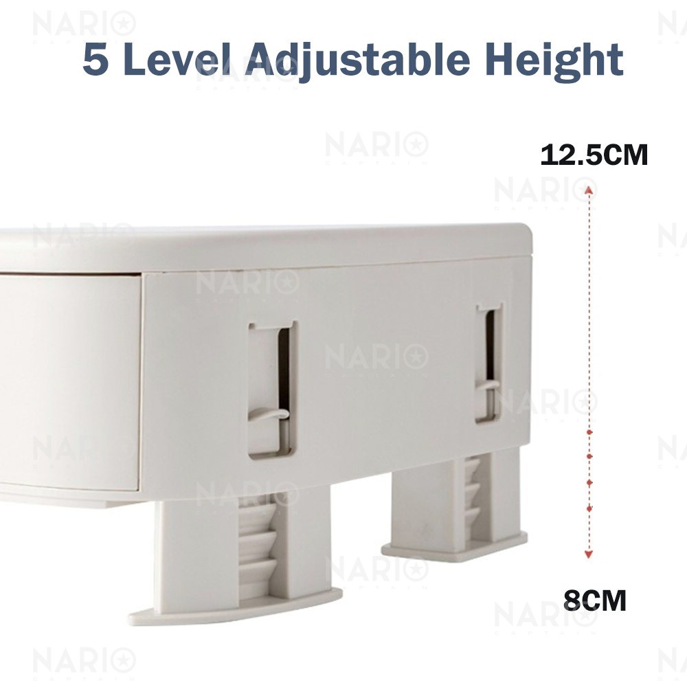 NARIO Height Adjustable Monitor Phone Tablet Stand Shelf Study Table ...