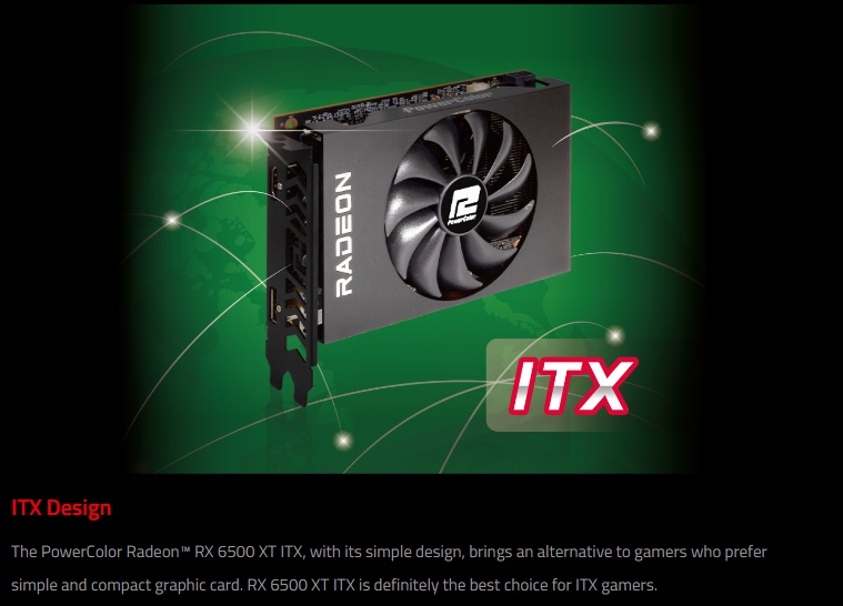 PowerColor ITX RX 6500 XT 4GB GDDR6 Graphic Card | Shopee Malaysia