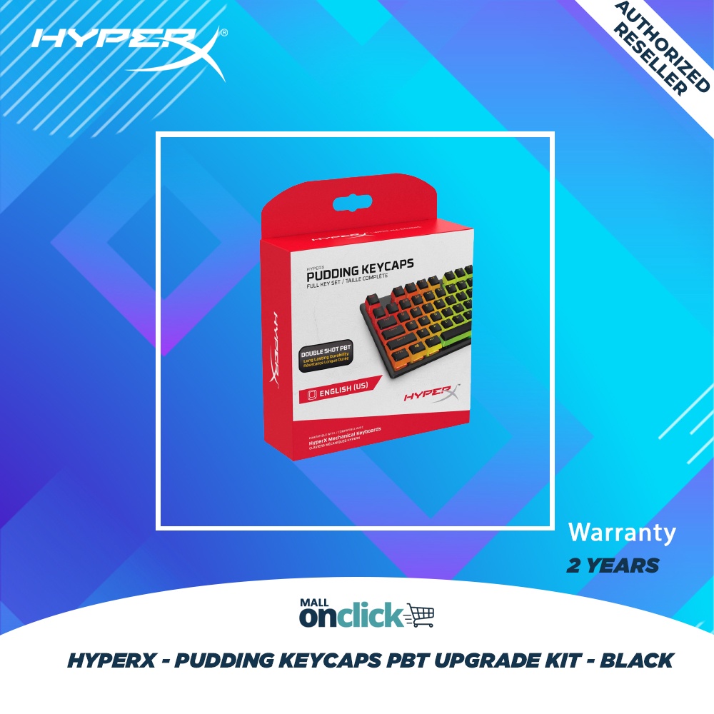 HyperX Pudding Keycaps Double Shot PBT Keycaps Black + Translucent