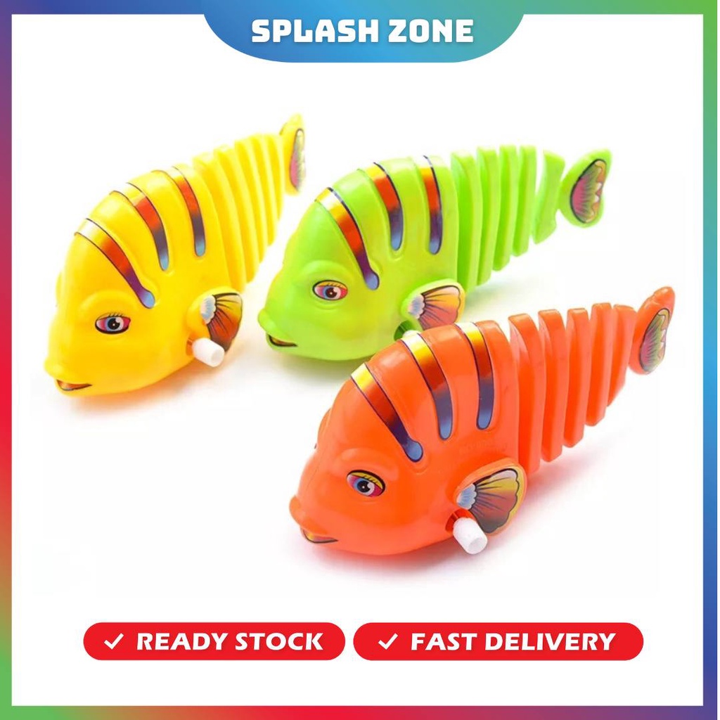 Cute Wind Up Fish Kids Educational Toy Mainan Ikan Clockwork Walking
