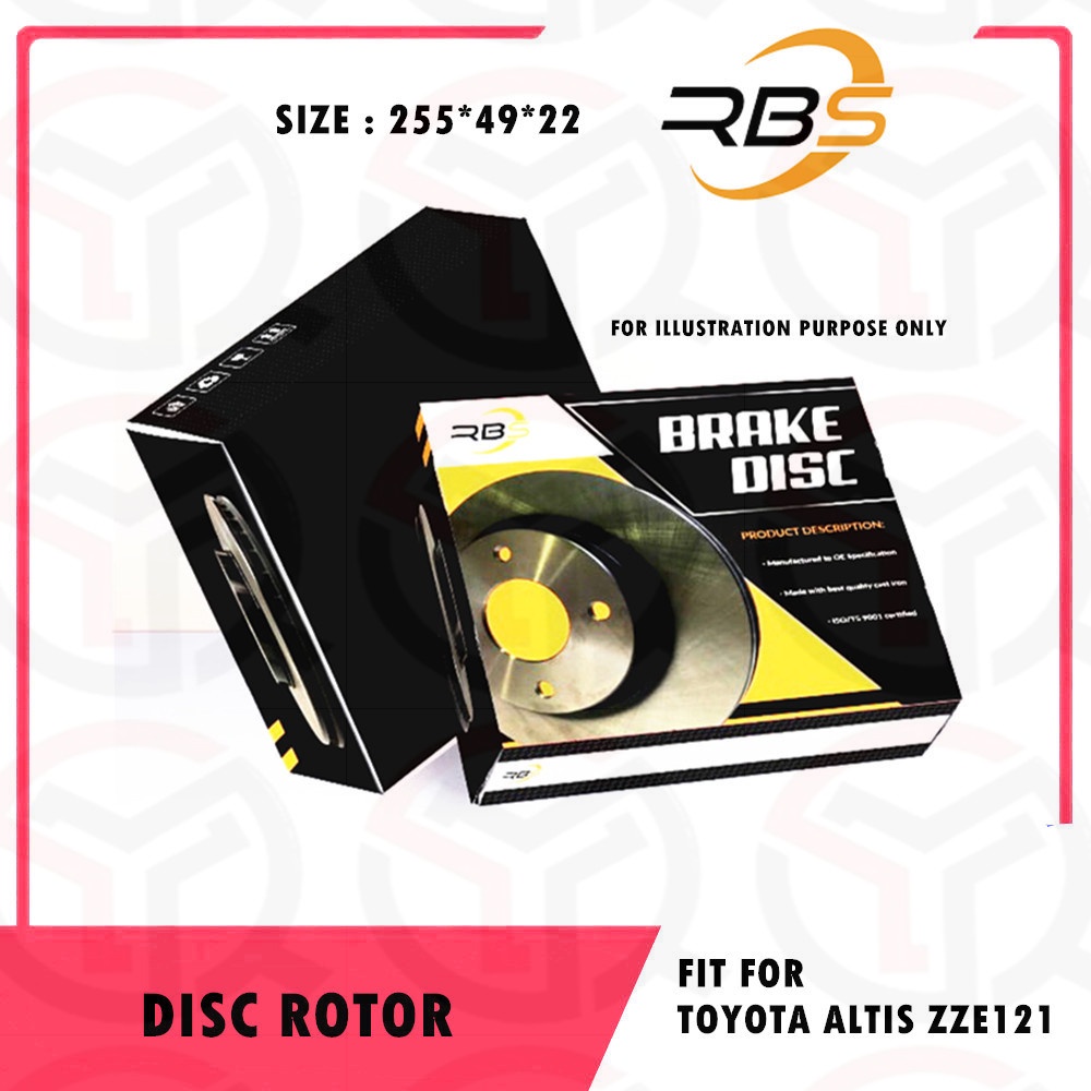 TOYOTA ALTIS 1.6 ZZE121 2002-2007 FRONT DISC ROTOR (2 PIECE) | Shopee ...