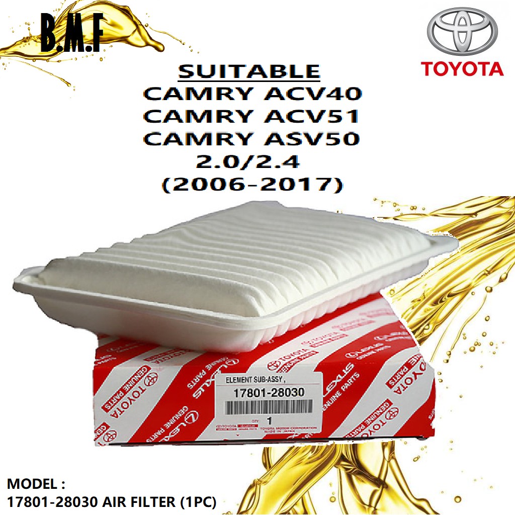 Toyota Camry ACV40 ,ACV41, ACV51 Air Filter (17801-28030) | Shopee Malaysia