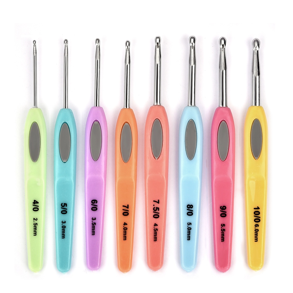 2.5-6mm 8pcs/Set Soft Handles Crochet Set Ergonomically Shaped Grip ...