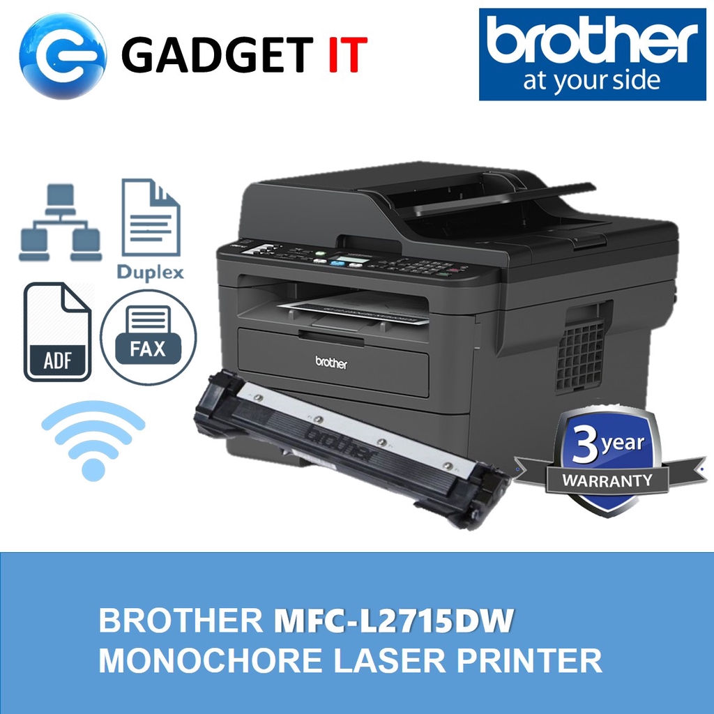 Brother MFC-L2710DW A4 Mono Multifunction Laser Printer MFCL2710DWZU1