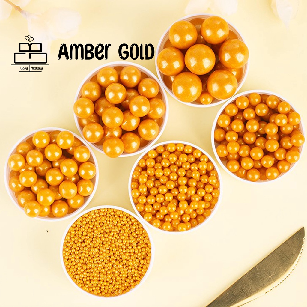 HALAL Amber Gold Cake Sprinkles Cake Sprinkles / Sugar Ball