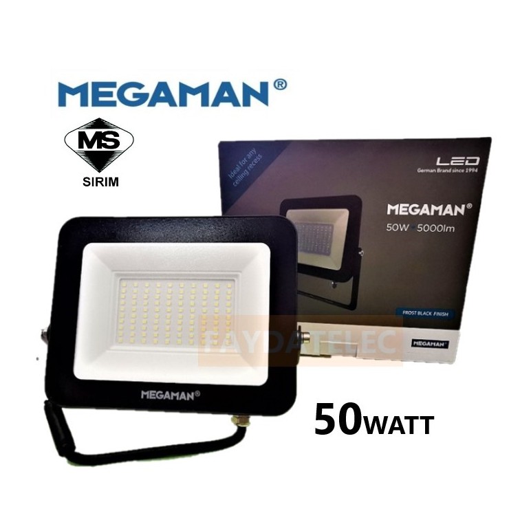 MEGAMAN 50W LED SPOTLIGHT FLOODLIGHT (6500K DAYLIGHT / 3000K WARM WHITE ...