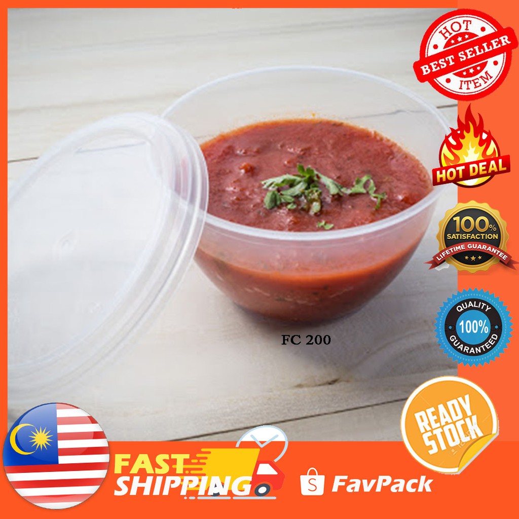 FC200 (200ml) Pudding Round Disposable Food Container Microwavable ...