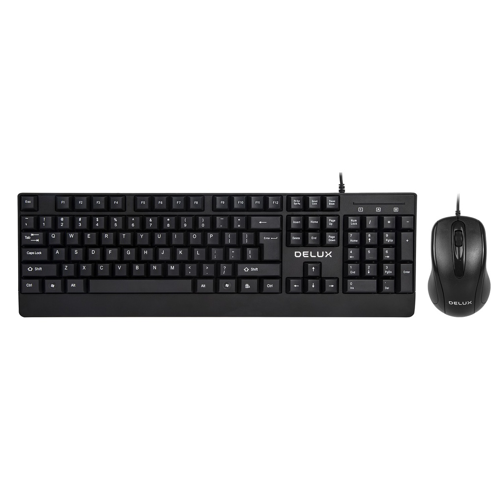 Delux K6006U+M332BU Wired Office Keyboard & Mouse (Laser Engraved ...