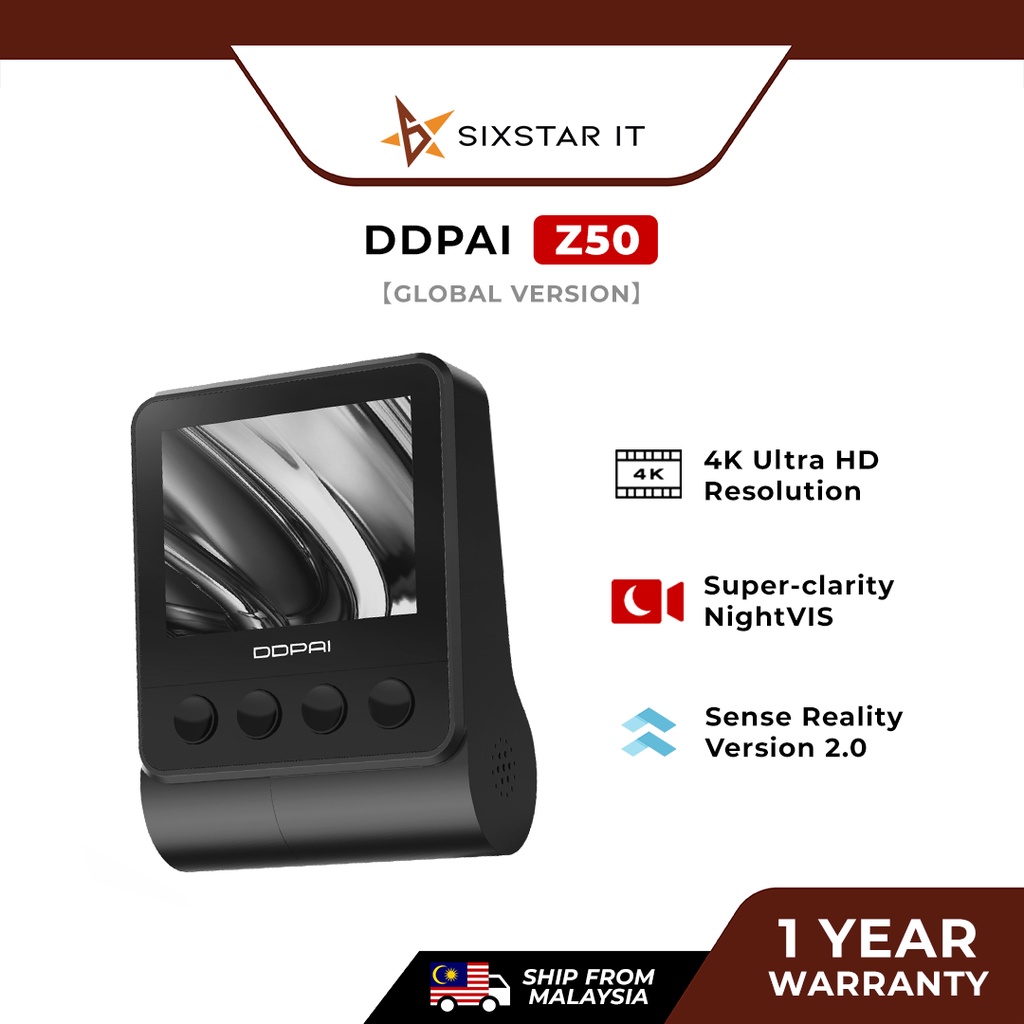 DDPAI Z50 2160P ( 4K ) Dash Cam GPS Front + Rear Cam | Shopee Malaysia