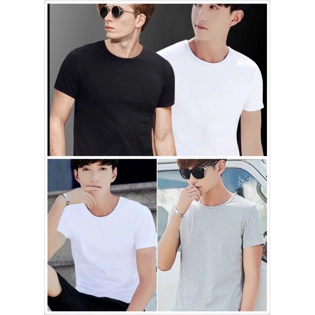 Korean T Shirt For Men 2026.Men's round neck Korean Tee shirt cotton for men | Shopee Malaysia