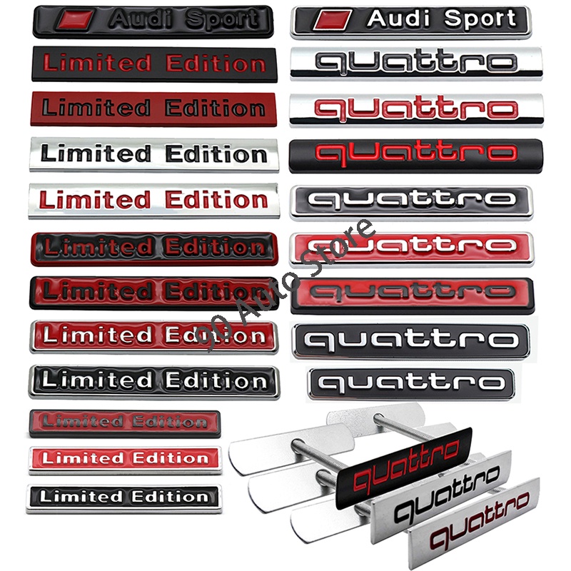 Limited Edition Quattro Logo Metal Car Rear Sticker for Audi a3 a4 a5 ...