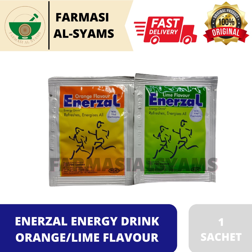 ENERZAL ENERGY DRINK ORANGE & LIME FLAVOUR 1 SACHET | Shopee Malaysia