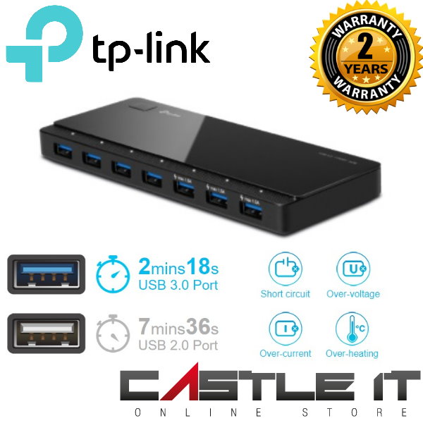 TP-Link - UH700 Hub Usb 3.0 7 Ports Pour Transfert De Données Ultra-rapide